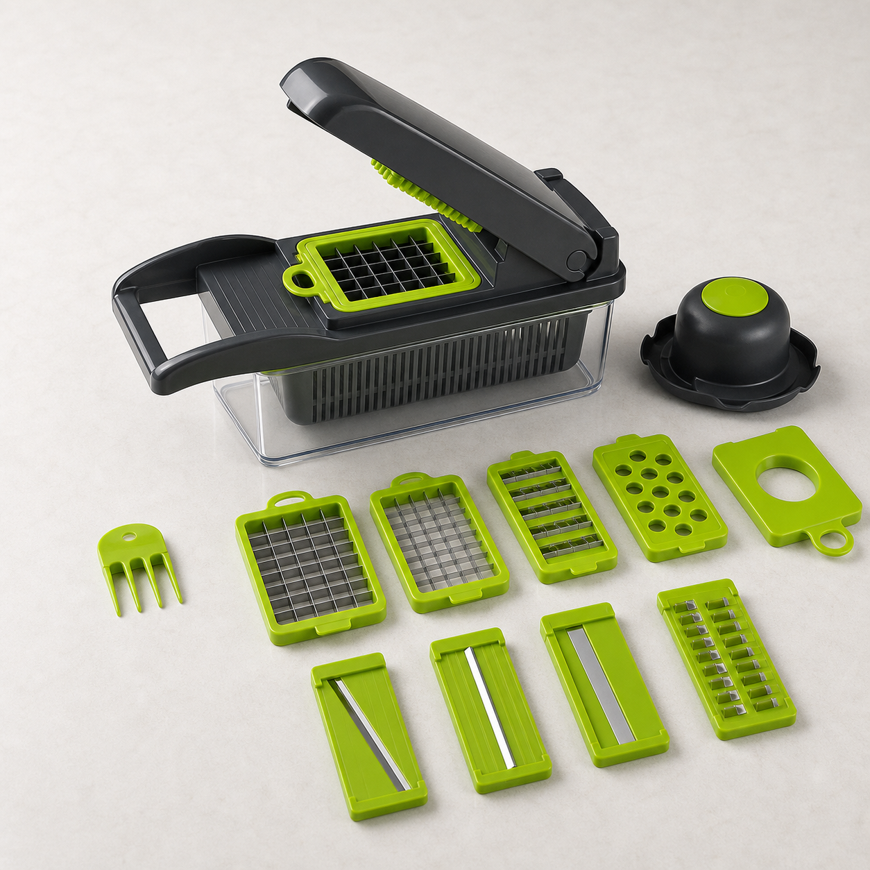 Cortador de Verduras 15 en 1 - Cubos Perfectos sin Cuchillo ni Lágrimas