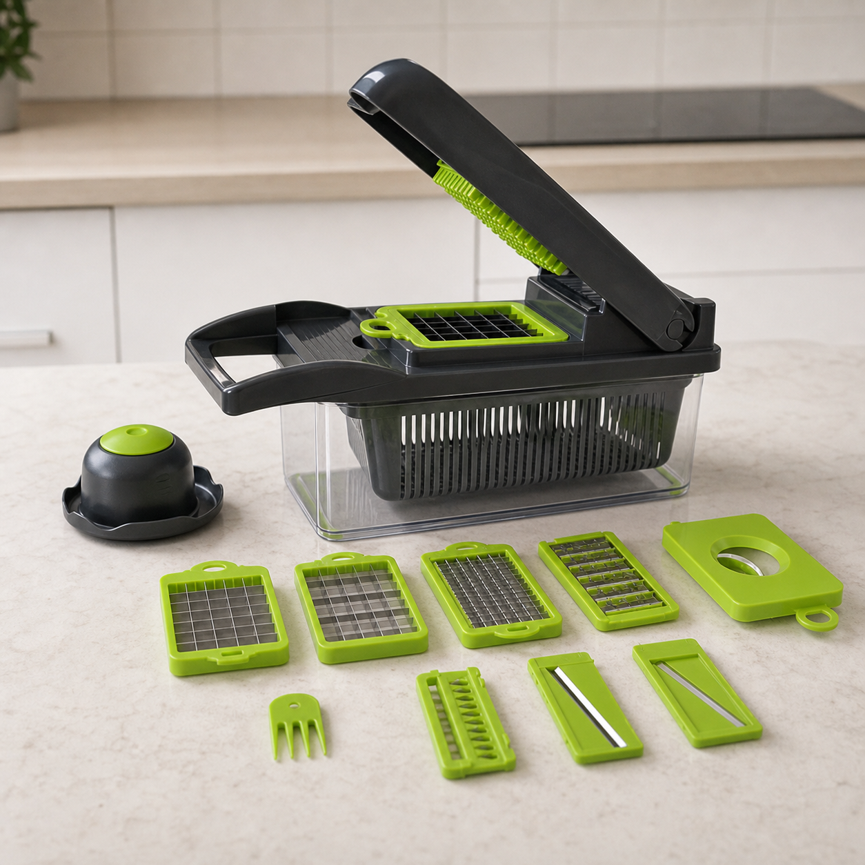Cortador de Verduras 15 en 1 - Cubos Perfectos sin Cuchillo ni Lágrimas