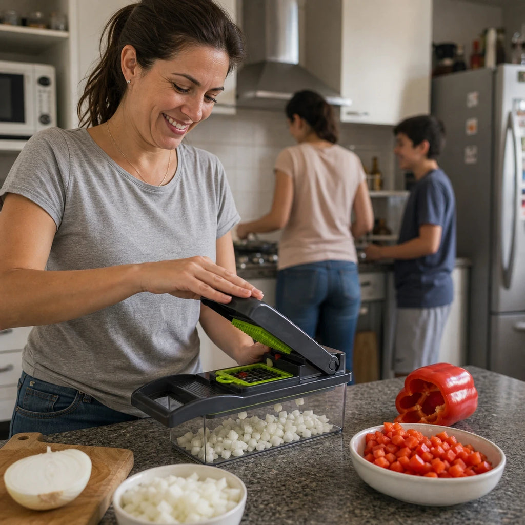 Cortador de Verduras 15 en 1 - Cubos Perfectos sin Cuchillo ni Lágrimas